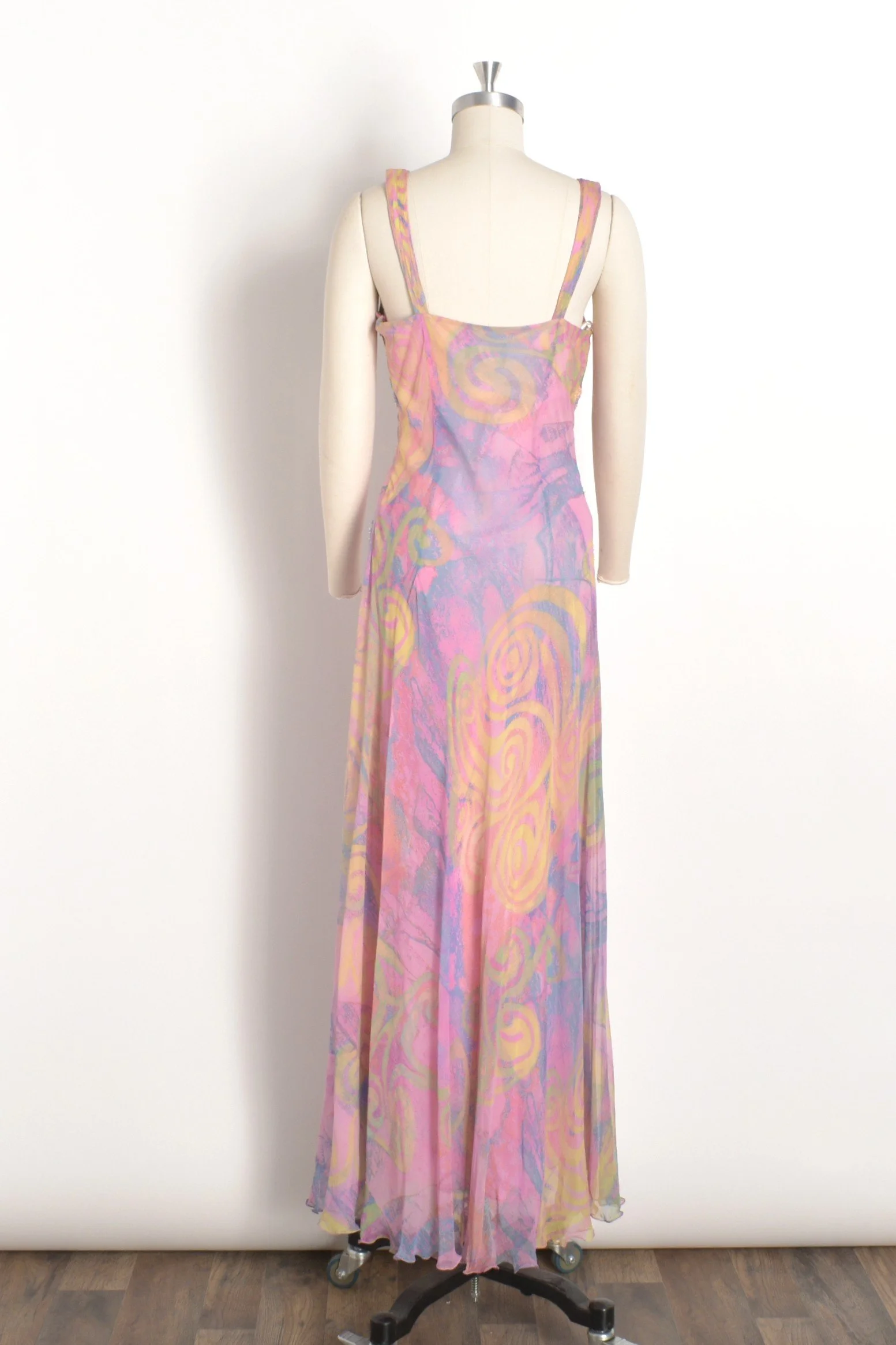 Y2K Diane Freis Purple Swirl Silk Dress-Small — La Poubelle Vintage